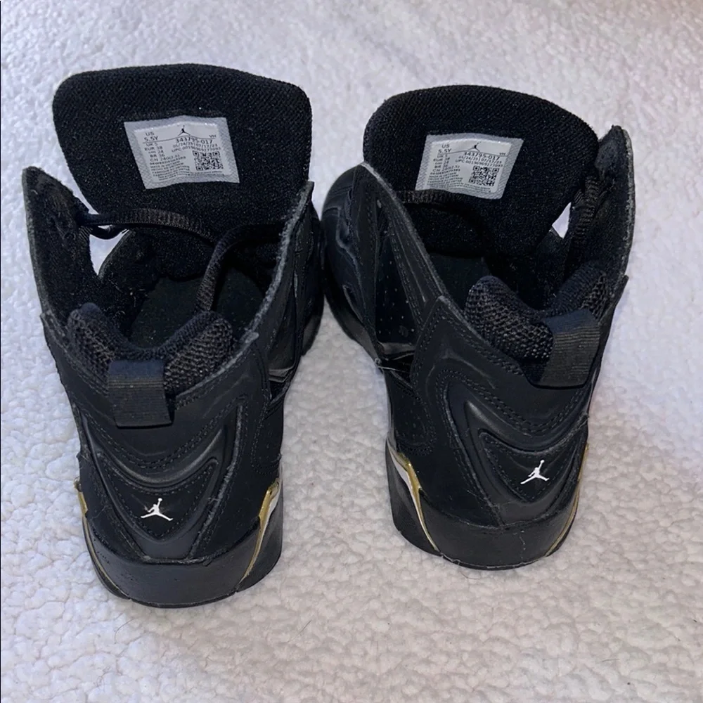 Jordan Black and Gold High-Top Sneakers Unisex’s